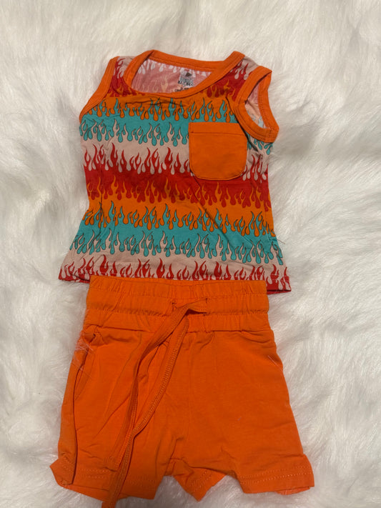 RTS Flames Muscle Tank + Lounge Shorts